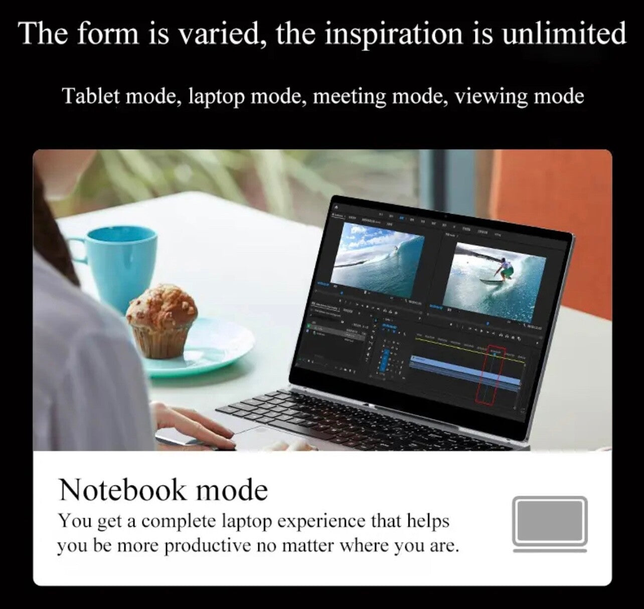 ZeeTec 15.6” 2 IN 1 LAPTOP COMPUTER FOLD HD Intel Alder Lake N95 12GB RAM 512GB