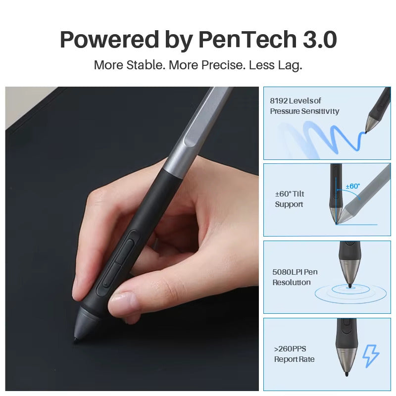 Digital Graphics Tablet w/ Pen S/M/L Sizes for Professional Design Mobile Laptop