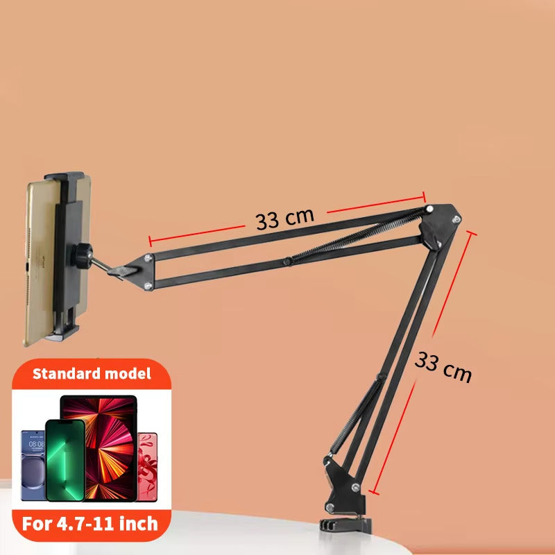 ADJUSTABLE LONG ARM TABLET STAND SMARTPHONE HOLDER DESKTOP ROTATING CLAMP MOUNT
