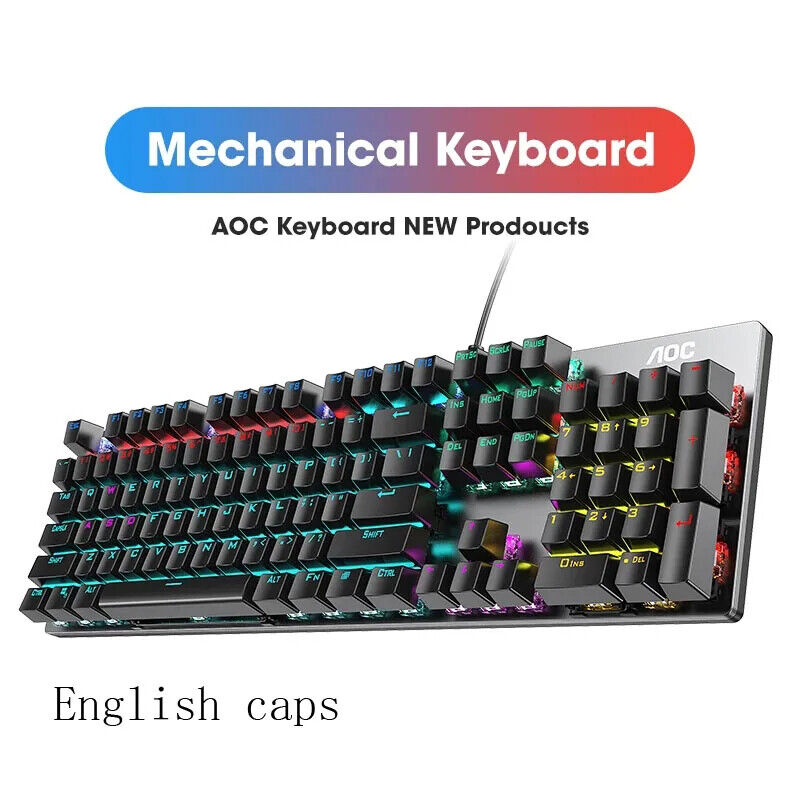 WIRED MECHANICAL KEYBOARD104 FULL KEYS METAL PANEL RGB CUSTOMIZABLE BACKLIGHT