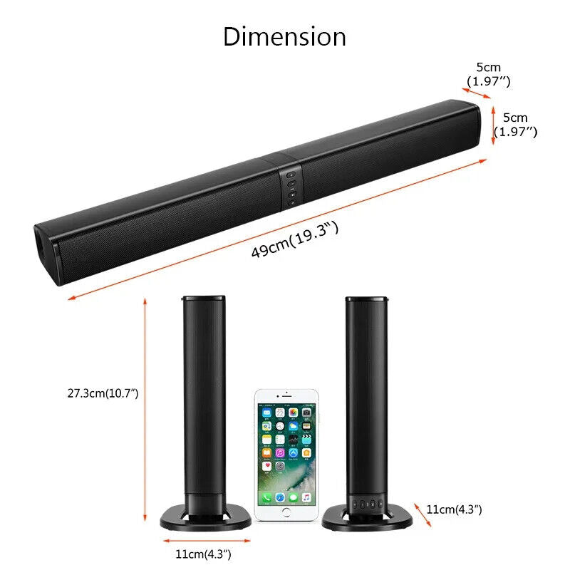 Foldable Split Bluetooth speaker Home Theater 3D Stereo surround Soundbar