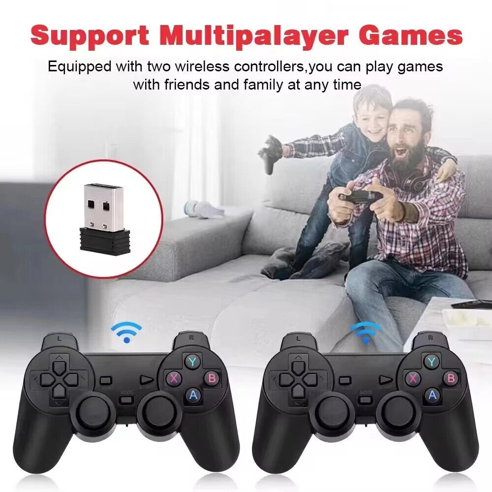 Retro 4K HD Video Game Console – 128GB, 40,000 Games, Wireless Controller, Plug