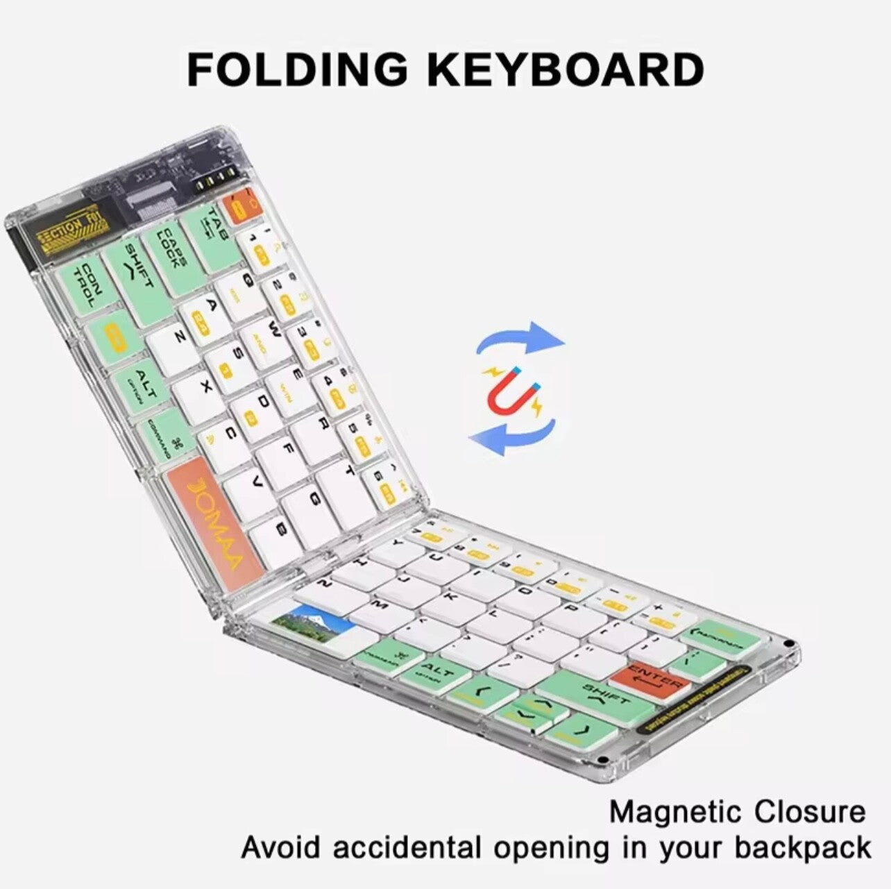 Foldable Transparent Bluetooth Keyboard & Mouse Set | Wireless, Portable, Travel