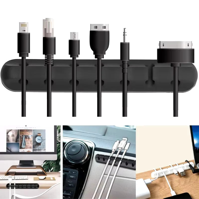 Silicone USB Cable Organizer – Cable Winder, Desktop Tidy, Wire Management Clips