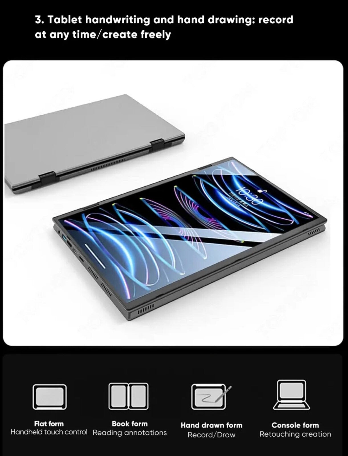 ZeeTec 14" DUAL SCREEN LAPTOP COMPUTER 360 Degrees Flip Intel N95 16GB 512GB SSD