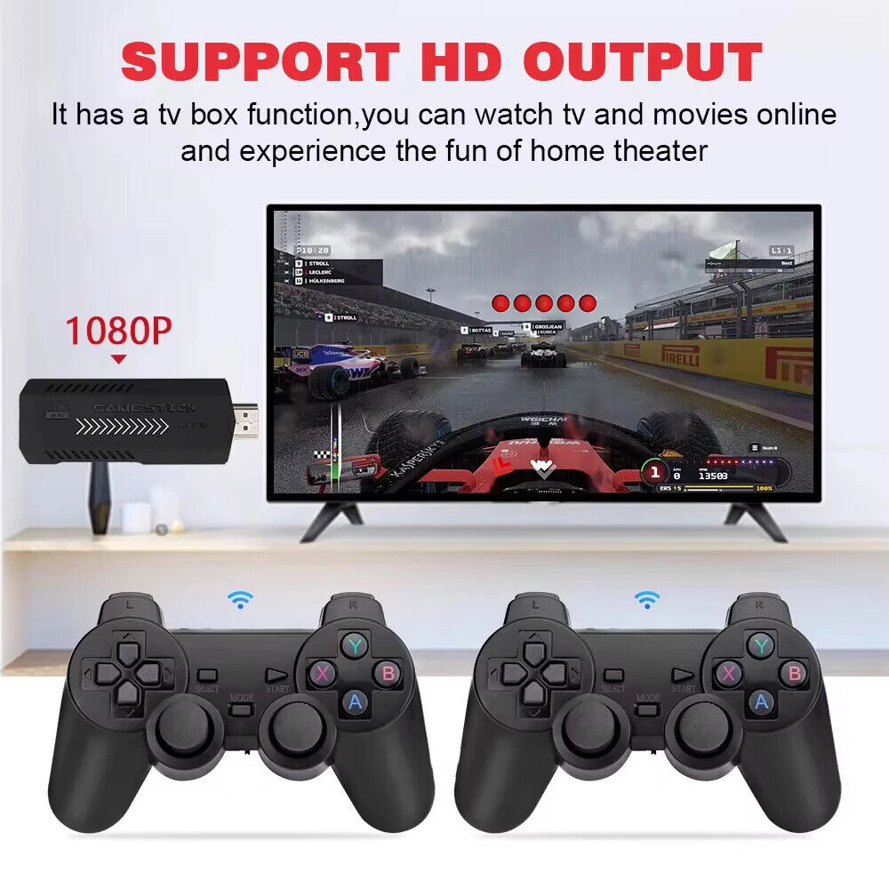 Retro 4K HD Video Game Console – 128GB, 40,000 Games, Wireless Controller, Plug