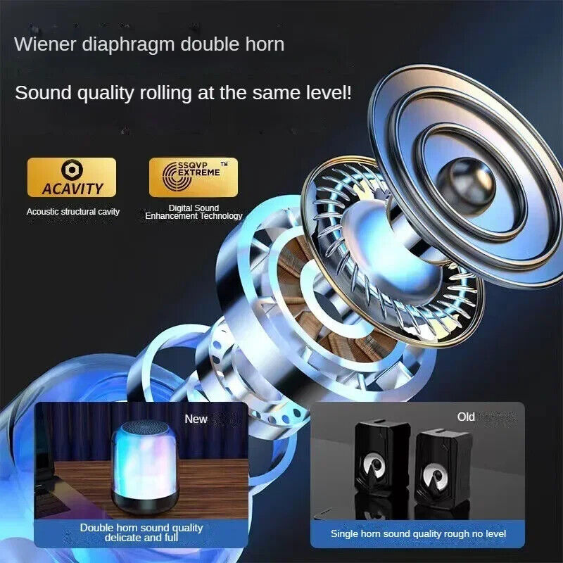 AI Smart Wireless Speaker Stereo Surround Subwoofer Breathing Lamp Light Effect