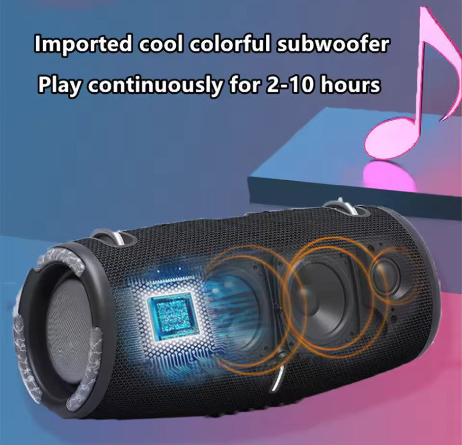 Bluetooth Speaker Waterproof TWS RGB Lights 360° Sound Subwoofer FM