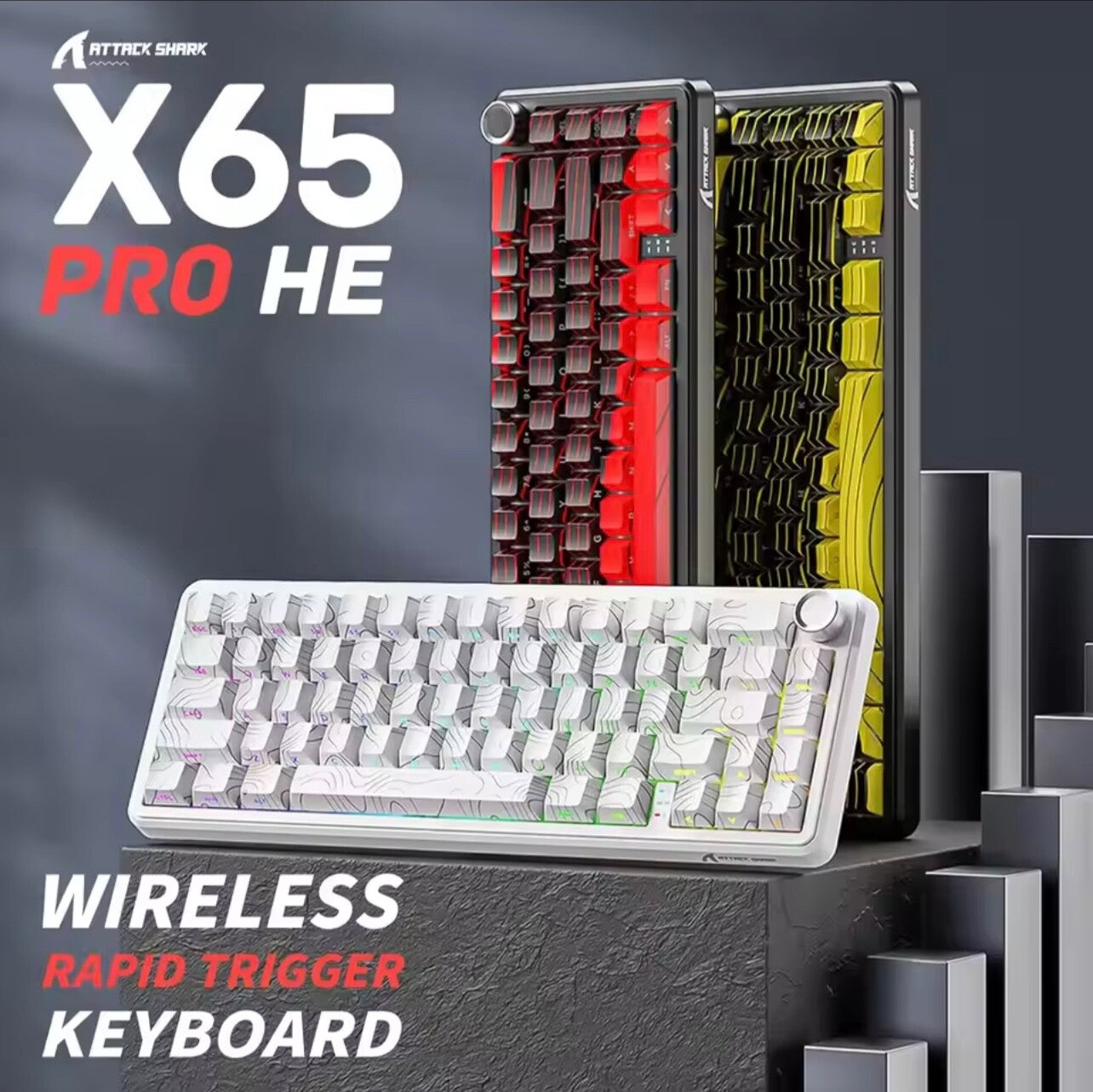 ATTACK SHARK X65 PRO HE Magnetic Gaming Keyboard 8KHz Tri-Mode Rapid Trigger
