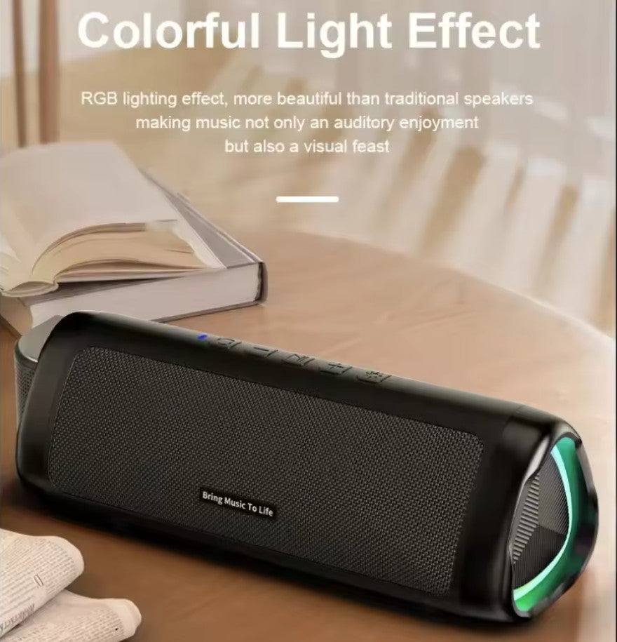 Portable Bluetooth Boombox – Waterproof, APP Control, Deep Bass