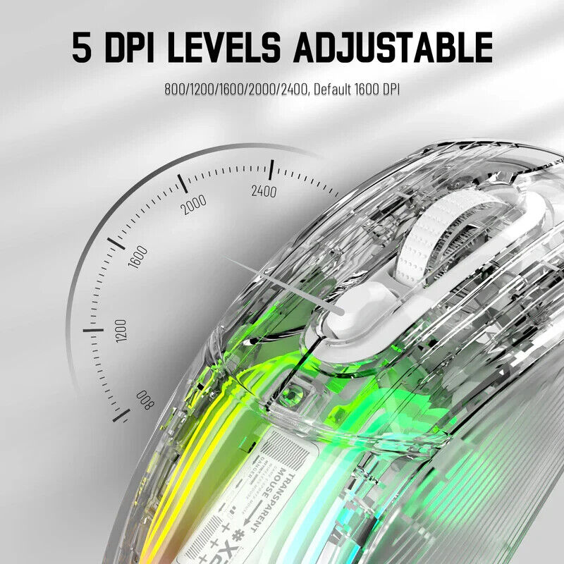 Attack Shark X2 Transparent Wireless Mouse | Silent Click, RGB, Ergonomic Design
