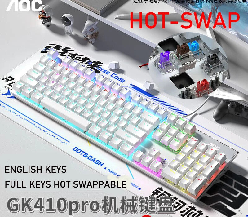 WIRED MECHANICAL KEYBOARD104 FULL KEYS METAL PANEL RGB CUSTOMIZABLE BACKLIGHT