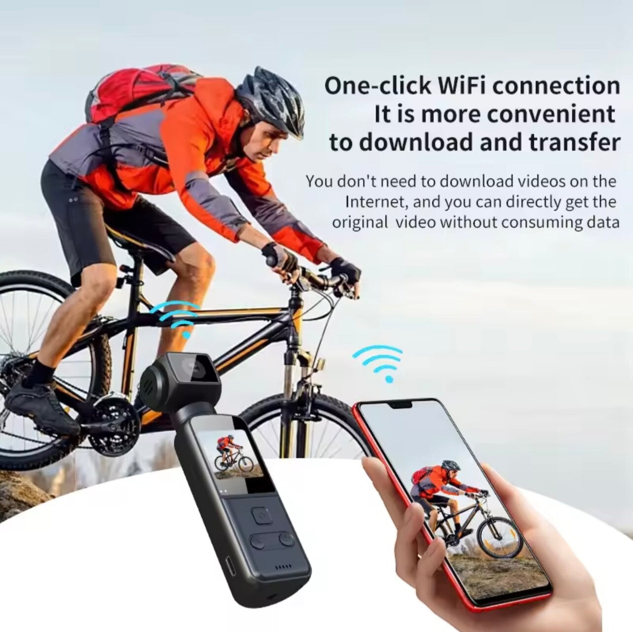 4K HD Sports Camera | Anti-Shake | 270° Rotate | Pocket Selfie Cam One-Click