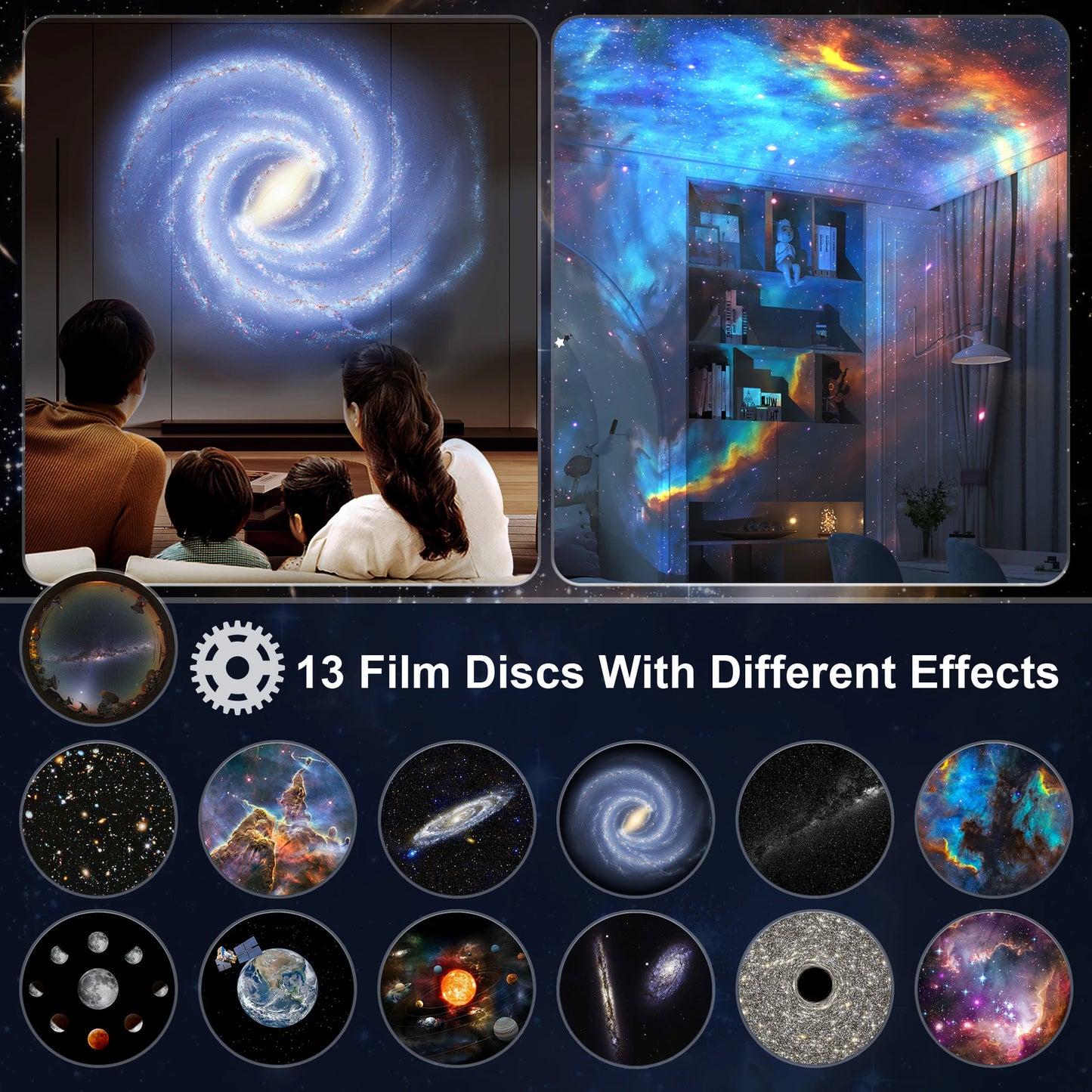13-in-1 Star Galaxy Projector – Planetarium Aurora Night Light for Bedroom & Rel