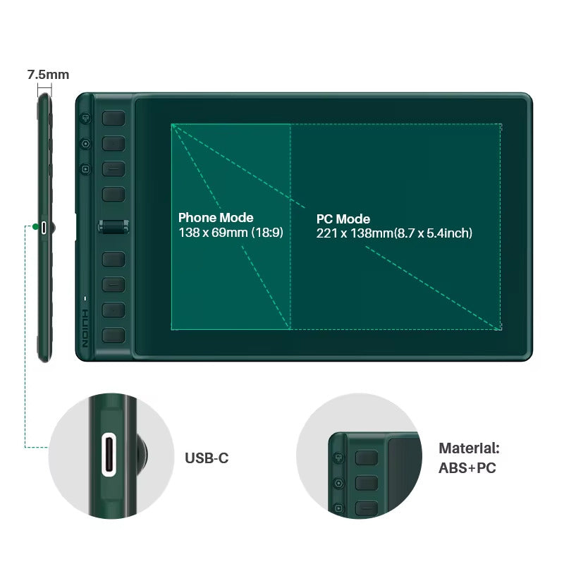Digital Graphics Tablet w/ Pen S/M/L Sizes for Professional Design Mobile Laptop