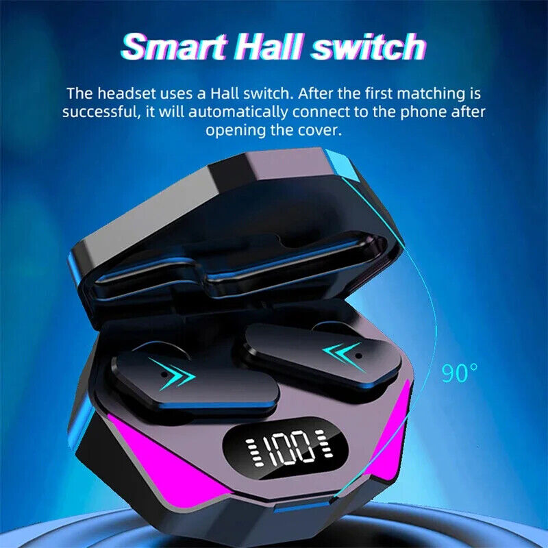 WIRELESS EARBUDS EARPHONE LED DISPLAY HIFI MUSIC STEREO SURROUND BASS GAMING