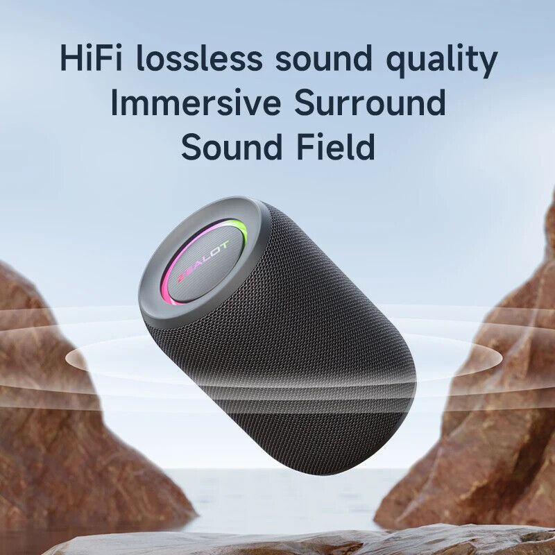 POWERFUL BLUETOOTH SPEAKER, SUPER BASS LED LIGHT SUBWOOFER WATERPROOF SOUND