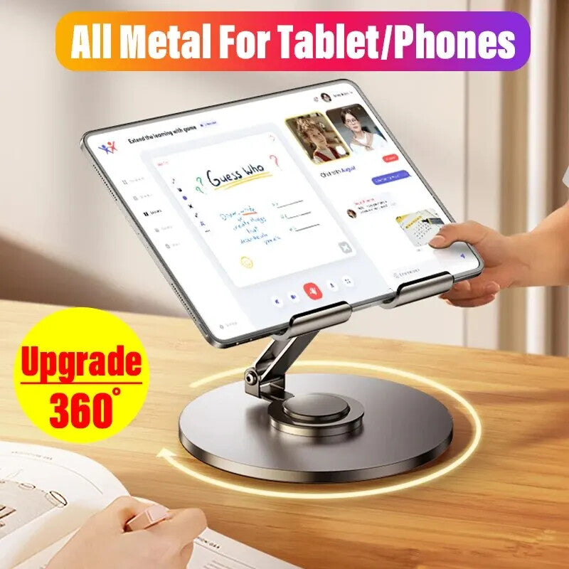High Quality 360° Rotatable Aluminum Tablet Stand, Foldable Adjustable Bracket