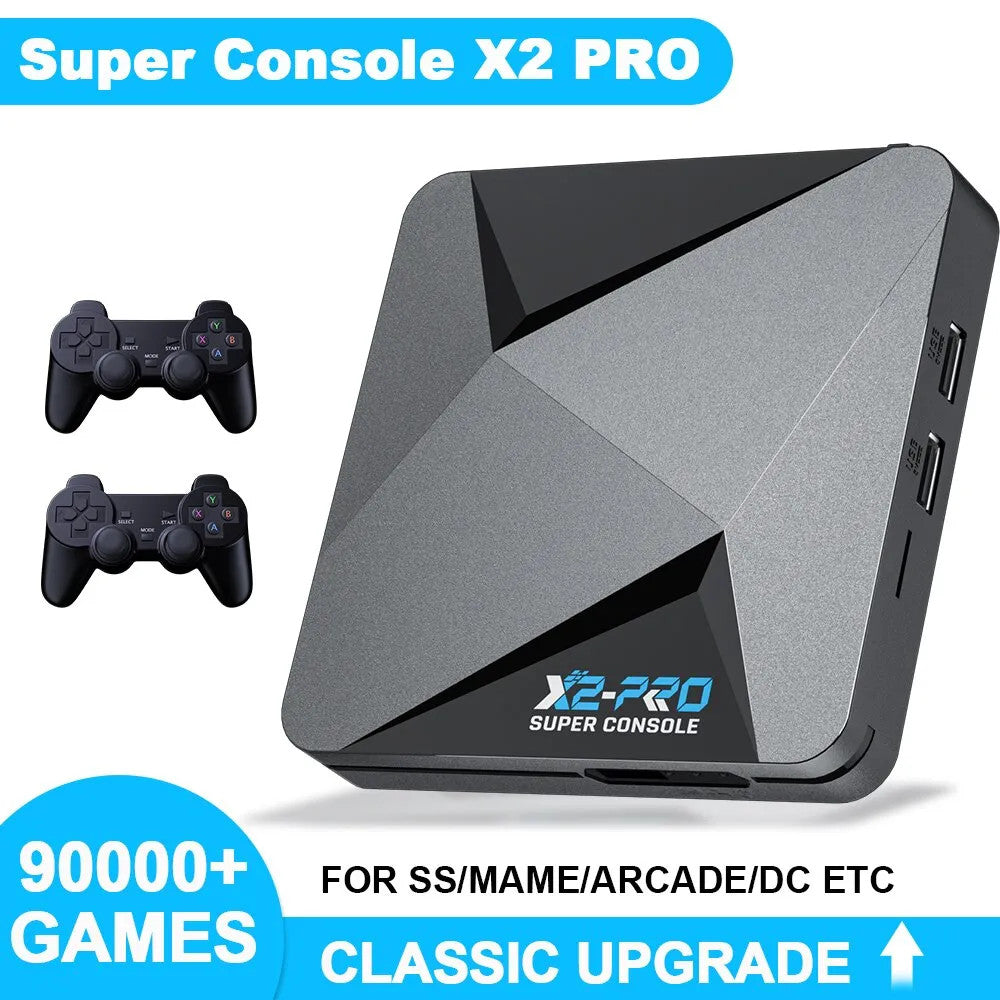 4K Retro Video Game Console Gamepad Super X2 Pro Wifi Bluetooth with 90000 Games