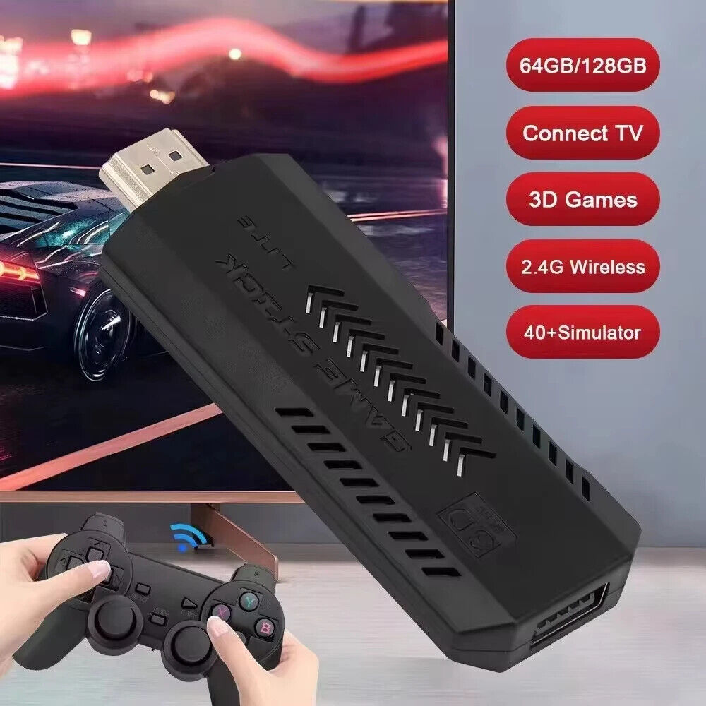 Retro 4K HD Video Game Console – 128GB, 40,000 Games, Wireless Controller, Plug