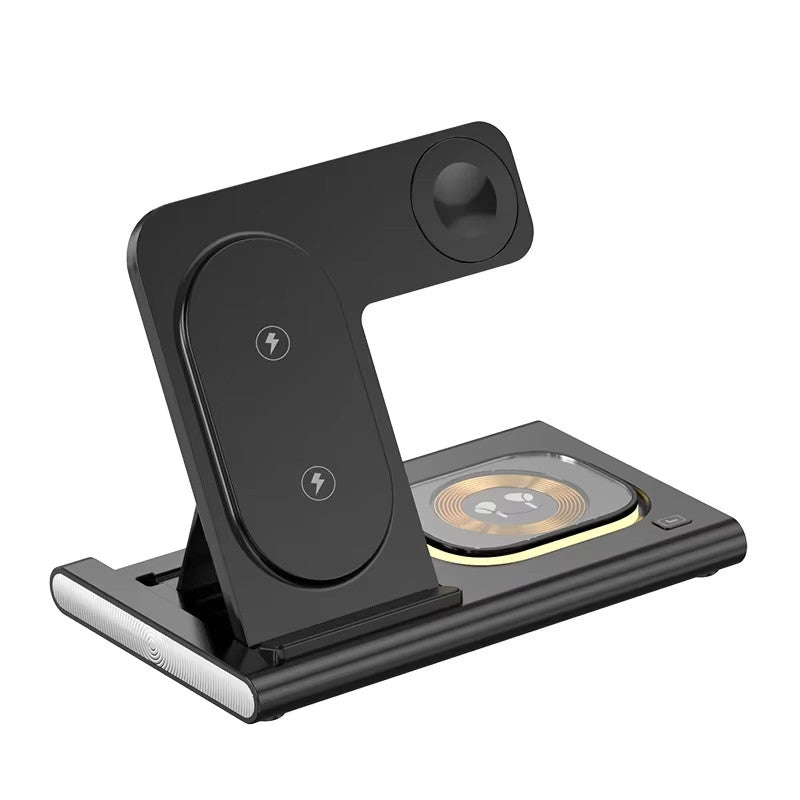 3 in 1 Wireless Fast Charger Stand LED Light Foldable for Samsung