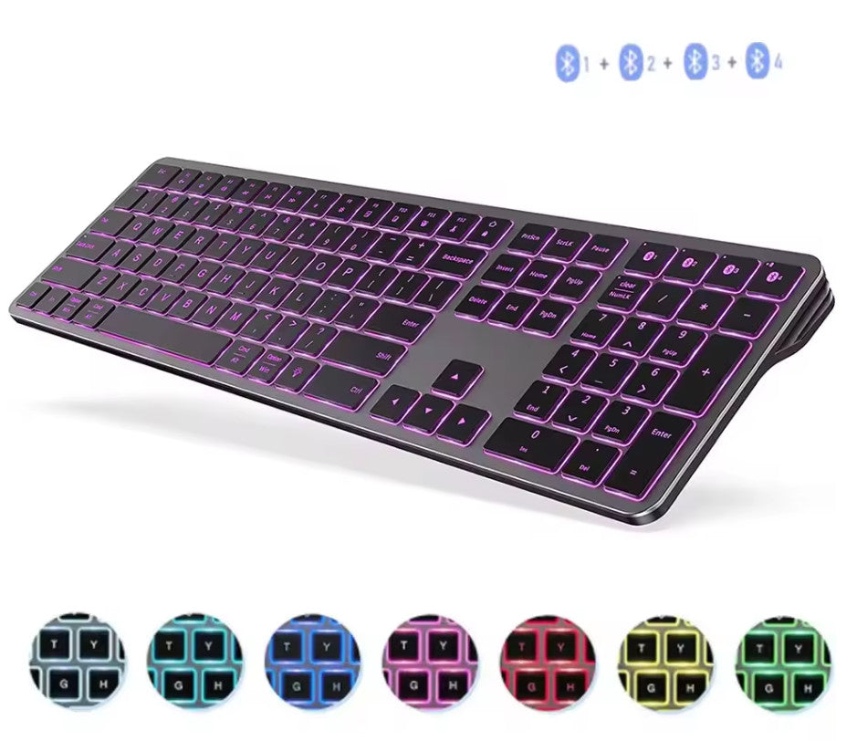 Bluetooth Backlit Wireless Keyboard Multi-Device for Laptop iPad Tablet MAC