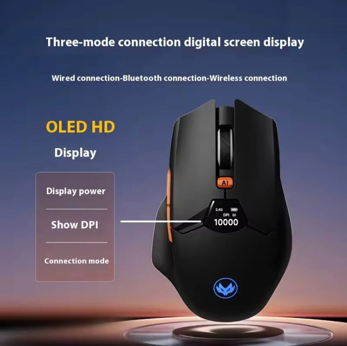 Firesilver AI Smart Mouse - Wireless Bluetooth Wired 3-Mode Office Gaming Mouse - ZeeTec Store