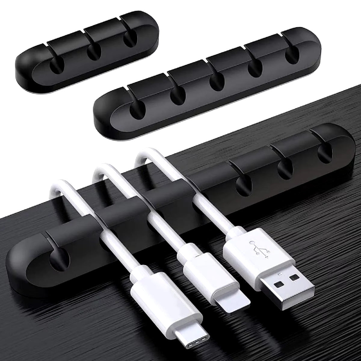 Silicone USB Cable Organizer – Cable Winder, Desktop Tidy, Wire Management Clips