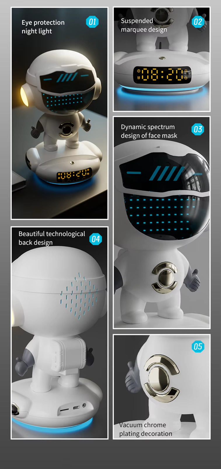 AI Robot Intelligent Conversation Wireless Speaker Music Subwoofer Sound Alarm