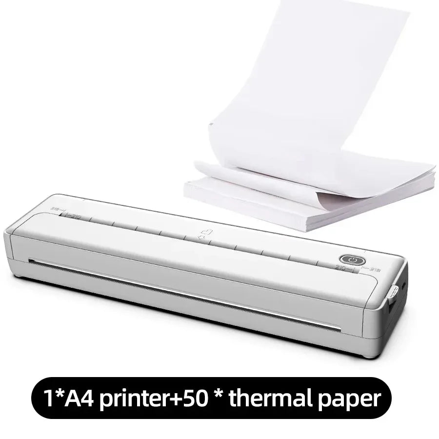 Portable Thermal Printer A4 - Inkless Lightweight Wireless Printer with Built-in Battery - ZeeTec Store