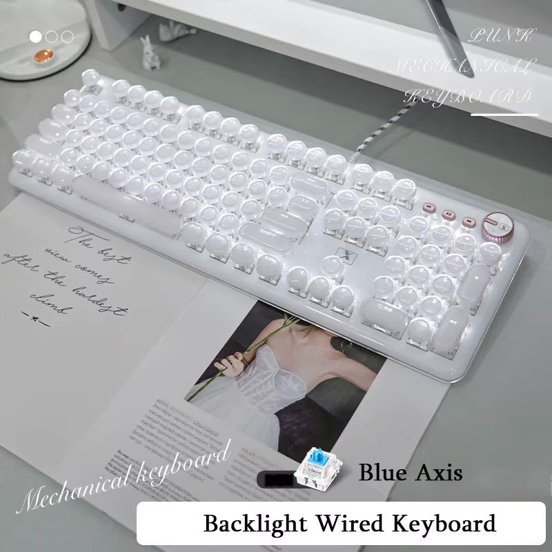 Wired Transparent Mechanical Gaming Keyboard β 104 Keys, RGB Backlit, PC & Lapto