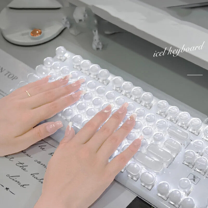 Wired Transparent Mechanical Gaming Keyboard β 104 Keys, RGB Backlit, PC & Lapto