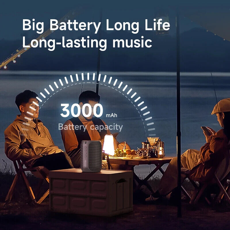 POWERFUL BLUETOOTH SPEAKER, SUPER BASS LED LIGHT SUBWOOFER WATERPROOF SOUND
