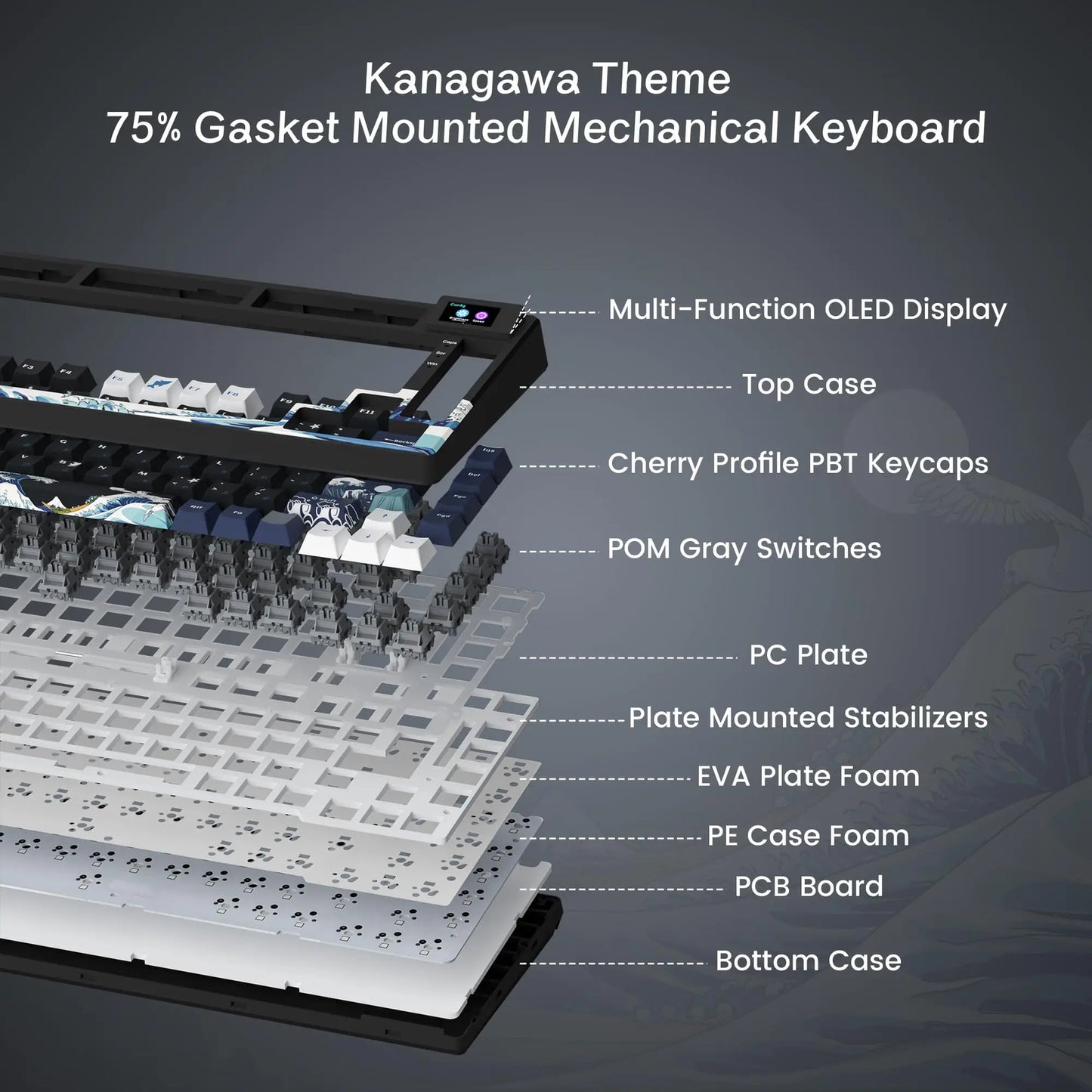 WIRED MECHANICAL GAMING KEYBOARD 81 Keys OLED DISPLAY KEY HOT SWAP Attack Shark