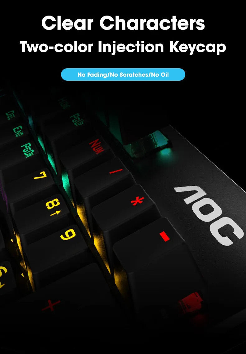 WIRED MECHANICAL KEYBOARD104 FULL KEYS METAL PANEL RGB CUSTOMIZABLE BACKLIGHT