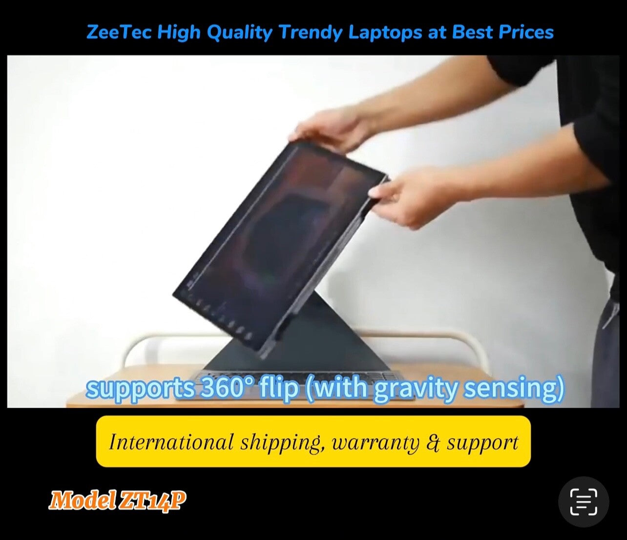 ZeeTec 14" DUAL SCREEN LAPTOP COMPUTER 360 Degrees Flip Intel N95 16GB 512GB SSD