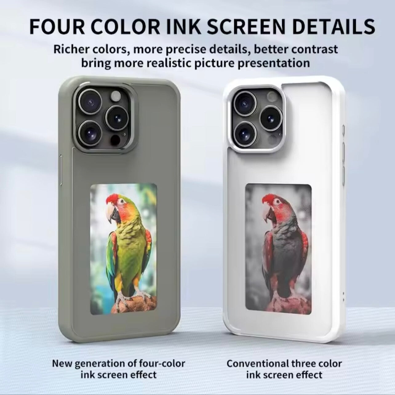 DIY AI Smart Ink Screen NFC Case iPhone 13 14 15 Pro Max Frosted High-End