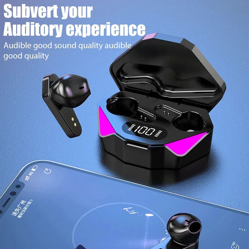 WIRELESS EARBUDS EARPHONE LED DISPLAY HIFI MUSIC STEREO SURROUND BASS GAMING