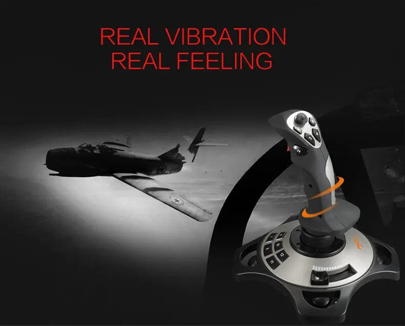 Flight Simulator Joystick Gamepad Controller w/ Throttle for PC Gaming Sim
