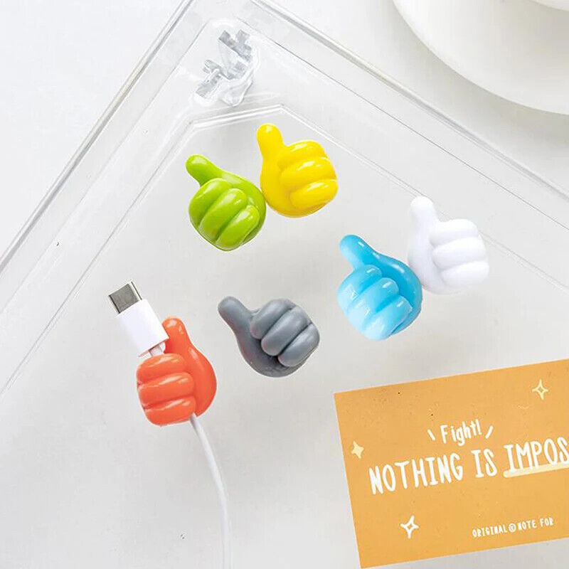 5/10/20Pc Silicone Thumb Wall Hooks – Cable Clips, Wire Organizer, Adhesive Desk