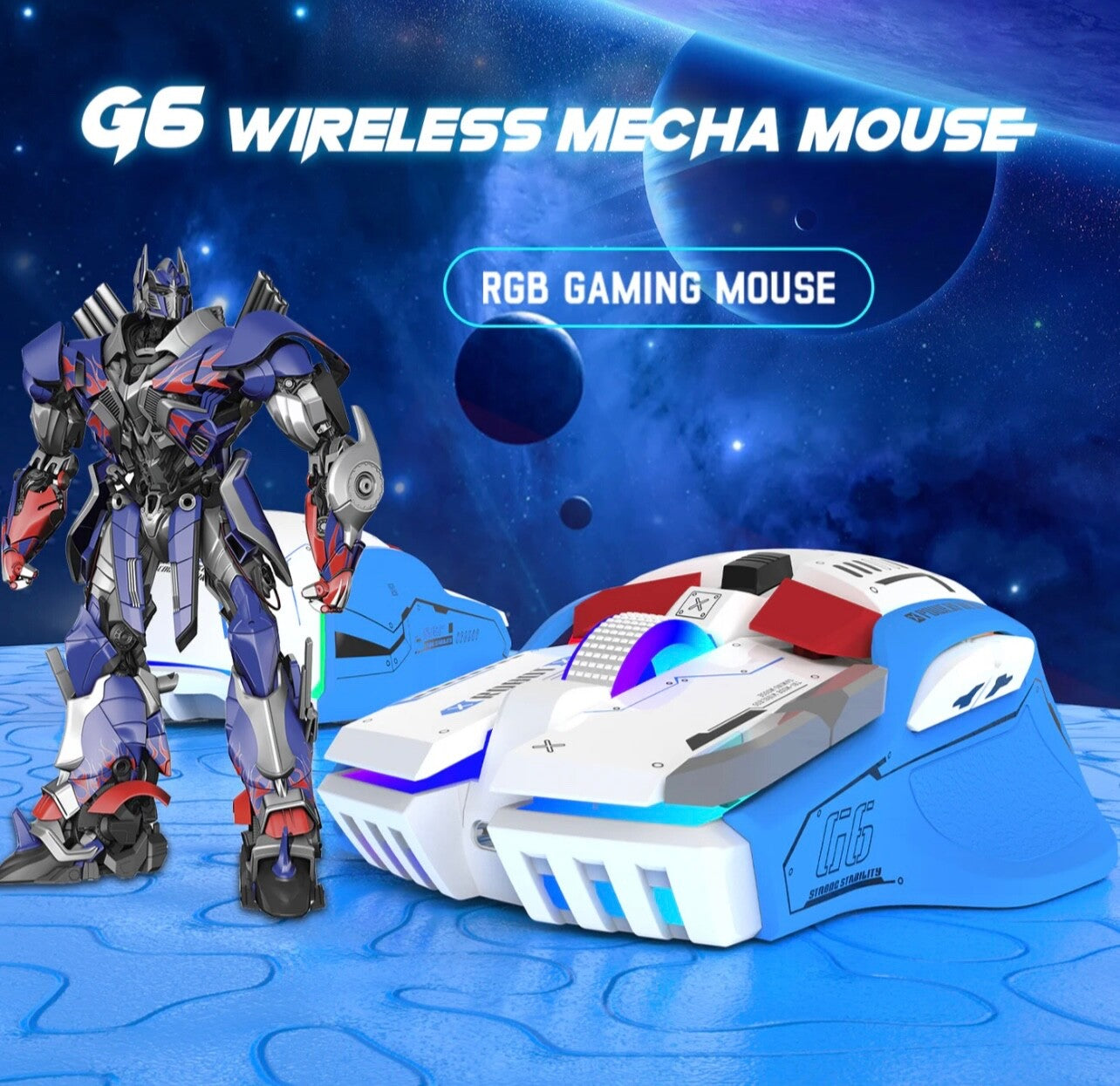 Attack Shark G6 Tri-Mode Wireless Wired Gaming Mouse RGB 4000DPI Silent for PC M