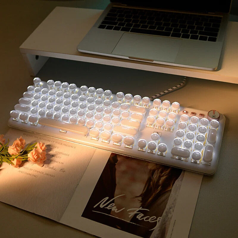 Wired Transparent Mechanical Gaming Keyboard β 104 Keys, RGB Backlit, PC & Lapto