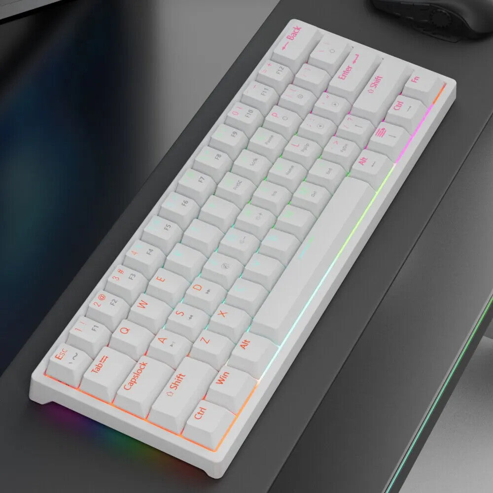 Wired Gaming Mechanical Keyboard 61 Keys Red Switch RGB Backlit Hot Swappable
