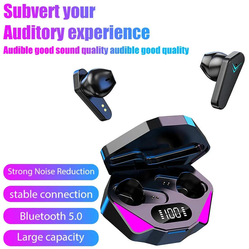 WIRELESS EARBUDS EARPHONE LED DISPLAY HIFI MUSIC STEREO SURROUND BASS GAMING