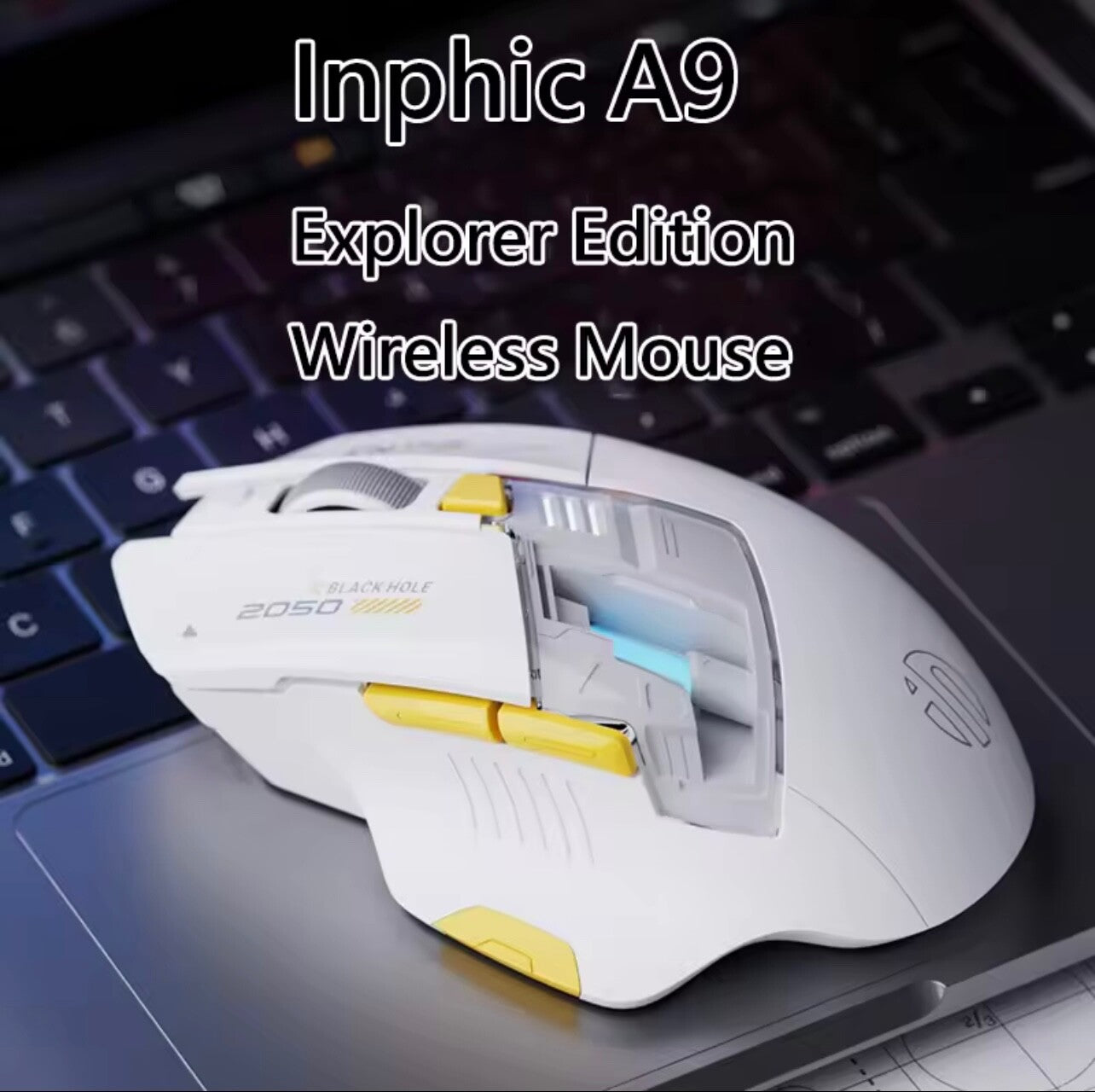Inphic A9 Wireless Gaming Mouse Silent Bluetooth Rechargeable w/ Battery Display