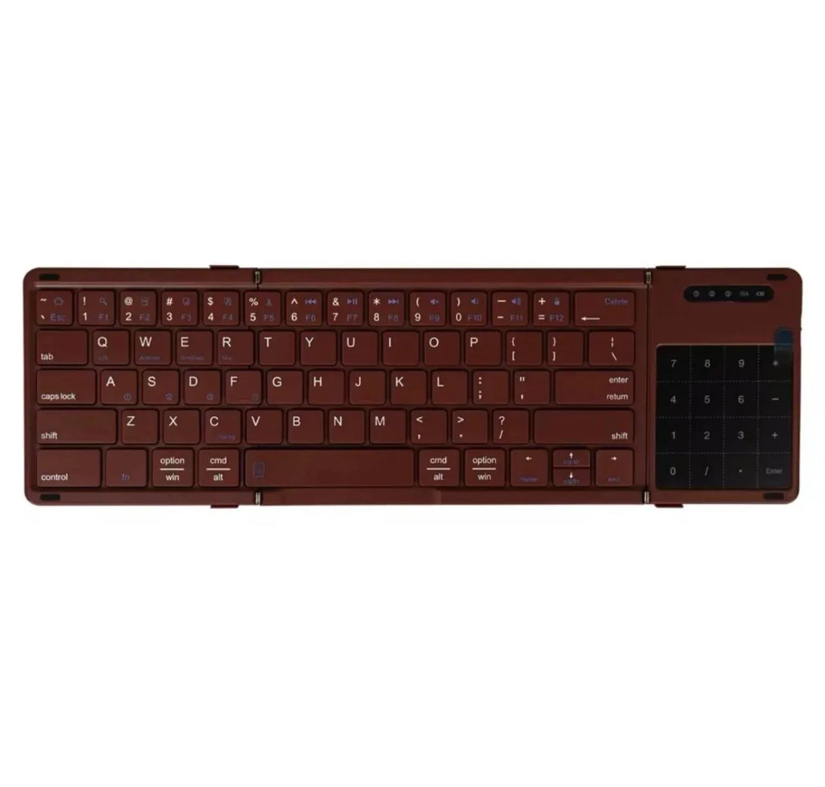 Folding Bluetooth Keyboard with Tri-Fold Design, Touchpad, Bluetooth 5.1, Rechargeable Battery, and Wide Compatibility - ZeeTec Store