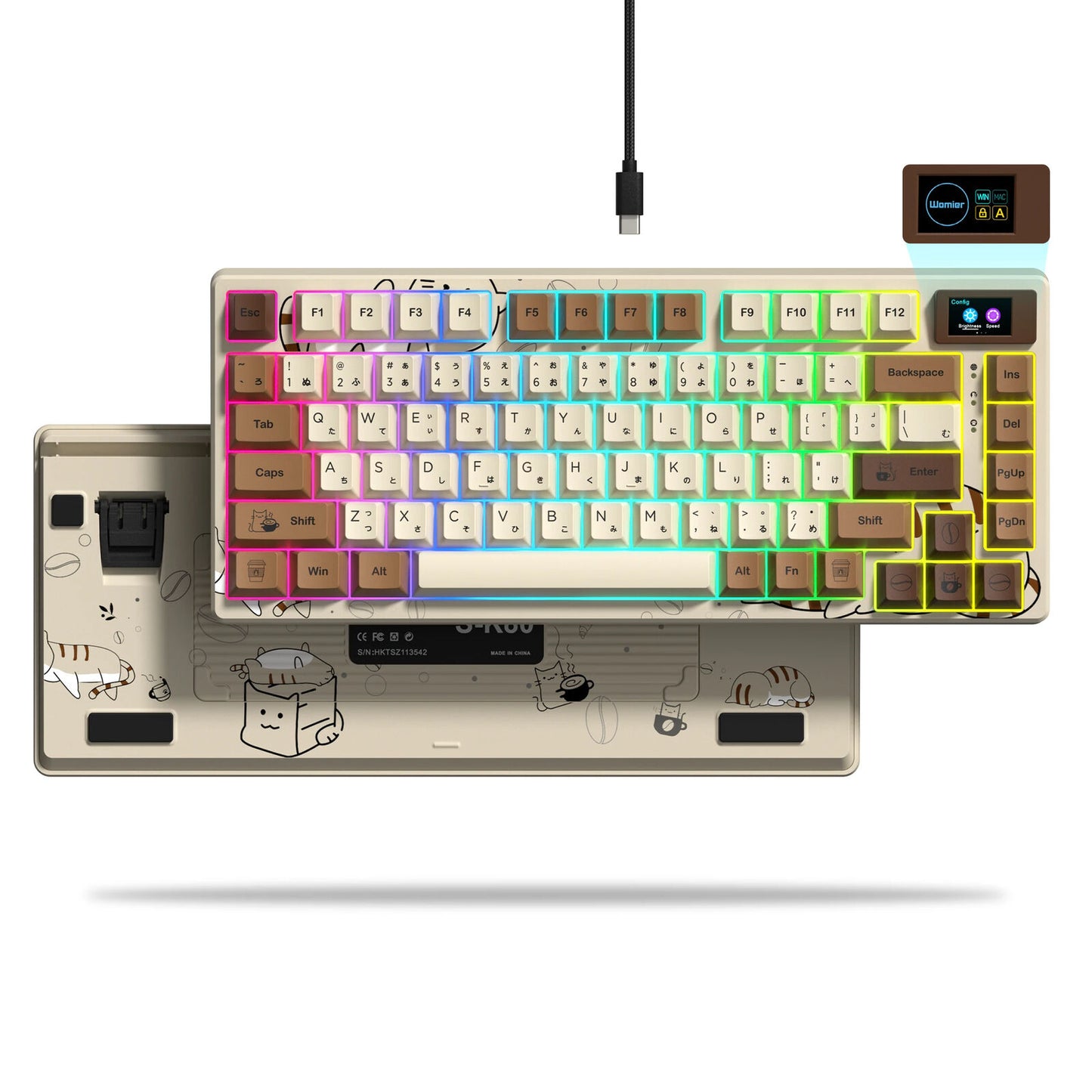 WIRED MECHANICAL GAMING KEYBOARD 81 Keys OLED DISPLAY KEY HOT SWAP Attack Shark