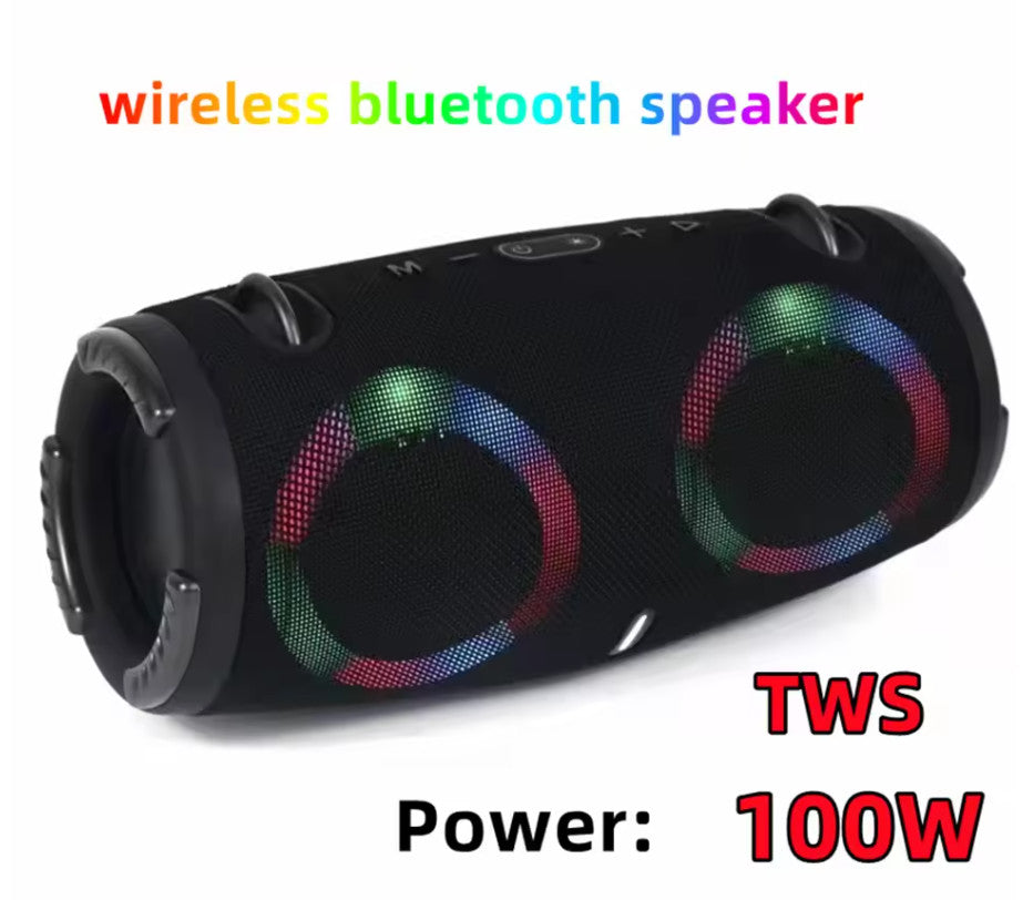 Bluetooth Speaker Waterproof TWS RGB Lights 360° Sound Subwoofer FM