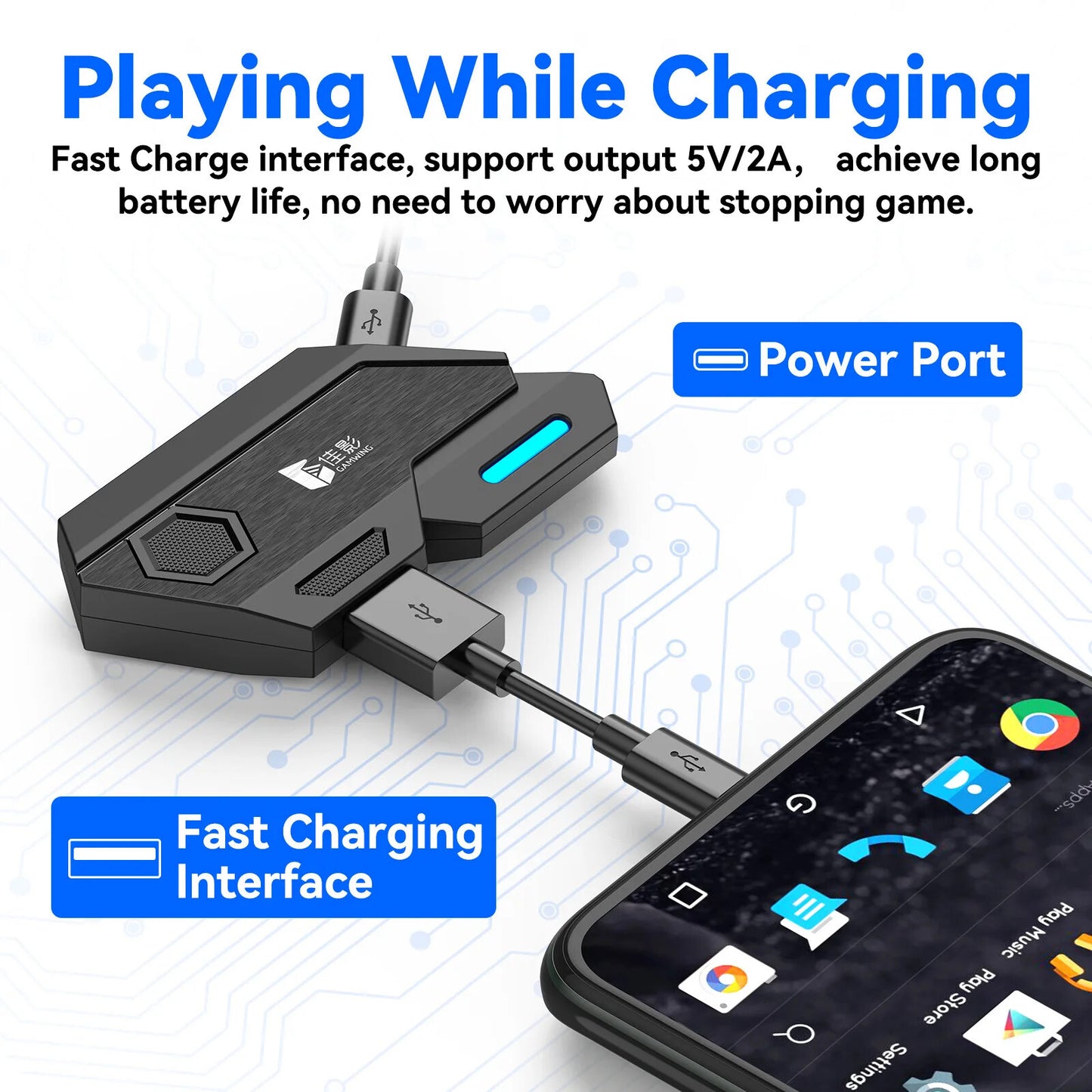 Gamer 5 in 1 Kit Mobile Games PUBG Fortnite Converter adapter for mobile devices