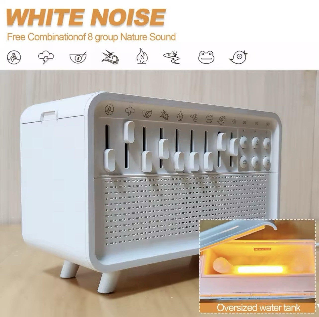 3in1 Flame Air Diffuser Humidifier Aromatherapy w/ Noise & Bluetooth Music